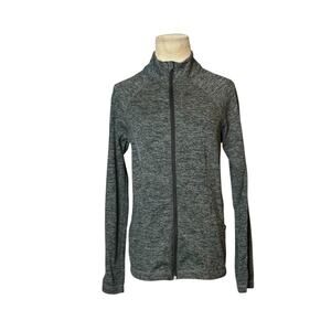 Bally heathered gray long sleeves athletic zippered jacket size Small